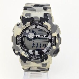 Men's Sport Digital Watch 50MM Camouflage Case Plastic Bands New Battery